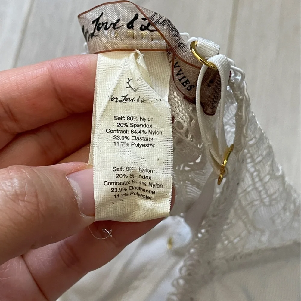 For Love & Lemons Bra floral lace underwire White (medium) coquette soft girl